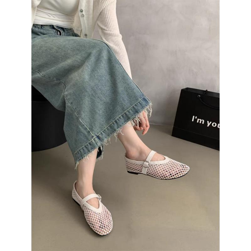 

Сетчатые туфли-лодочки с круглым носком и ремешком в один ремешок, женские, инс, полностью блестящие, на плоской подошве, с вырезами, сандалии Мэри Джейн, туфли-сетка 42 белый