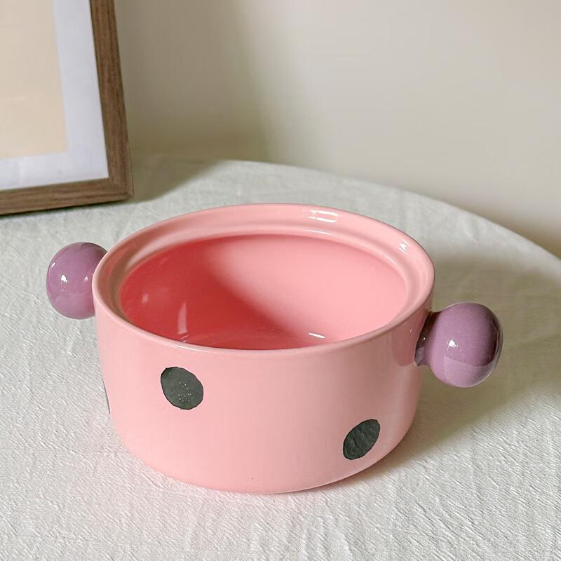 Linpan Cute Polka Dot Instant Noodle Bowl