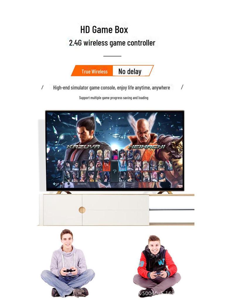 Wireless HD M15 Game Console with PS1 Arcade Games and White Controller