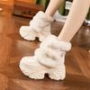Snow Boots Women's Height-increasing Women's Shoes In the Winter of 2025 New Muffin Thick-soled Fluffy Shoes Piled and Thickened Warm Short Boots