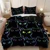 Set Copripiumino Gatto Cartone Animato Stampa 3D Coperta Trapunta Tre Pezzi Stampa Letto