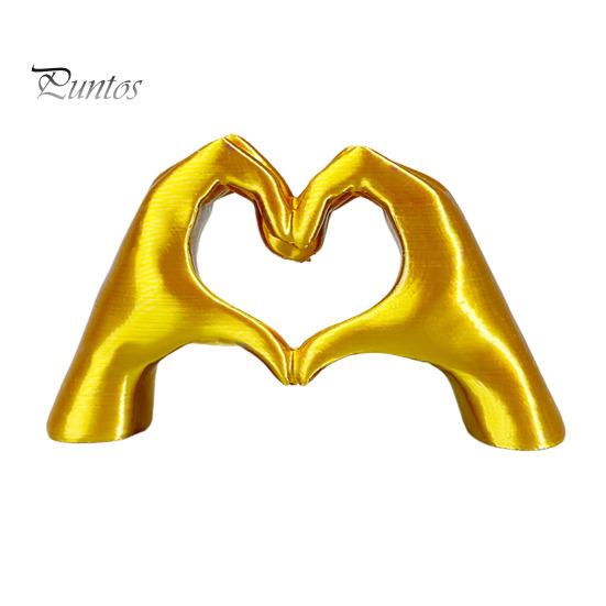 Desktop Love Hand Statue 3D Printed Gesture Figurine Heart Shape Ornament Sculpture Home Office Wedding Party Decoration PLA