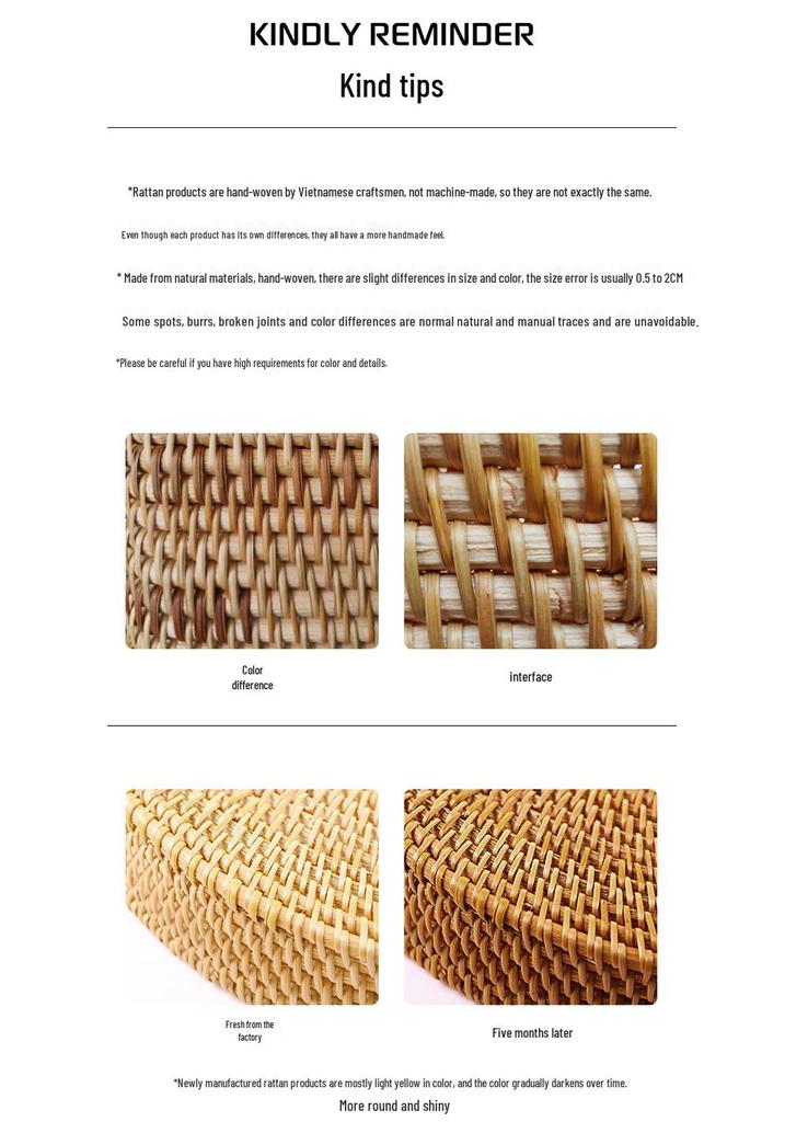 Handmade Bamboo Weaving Storage Basket - Round Farmhouse Style for Home and Kitchen Use