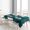 Green Floral Tablecloth Home Decor Dining Cover Soft Matte Print for Kitchen Easy Washable Large Size 180x240cm (Turquoise)