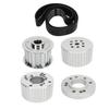 Belt Pulley Kit with 1.5in Width Cogged Belt PC2258 Replacement For Big Block 383 400 413 440 Engine Silver