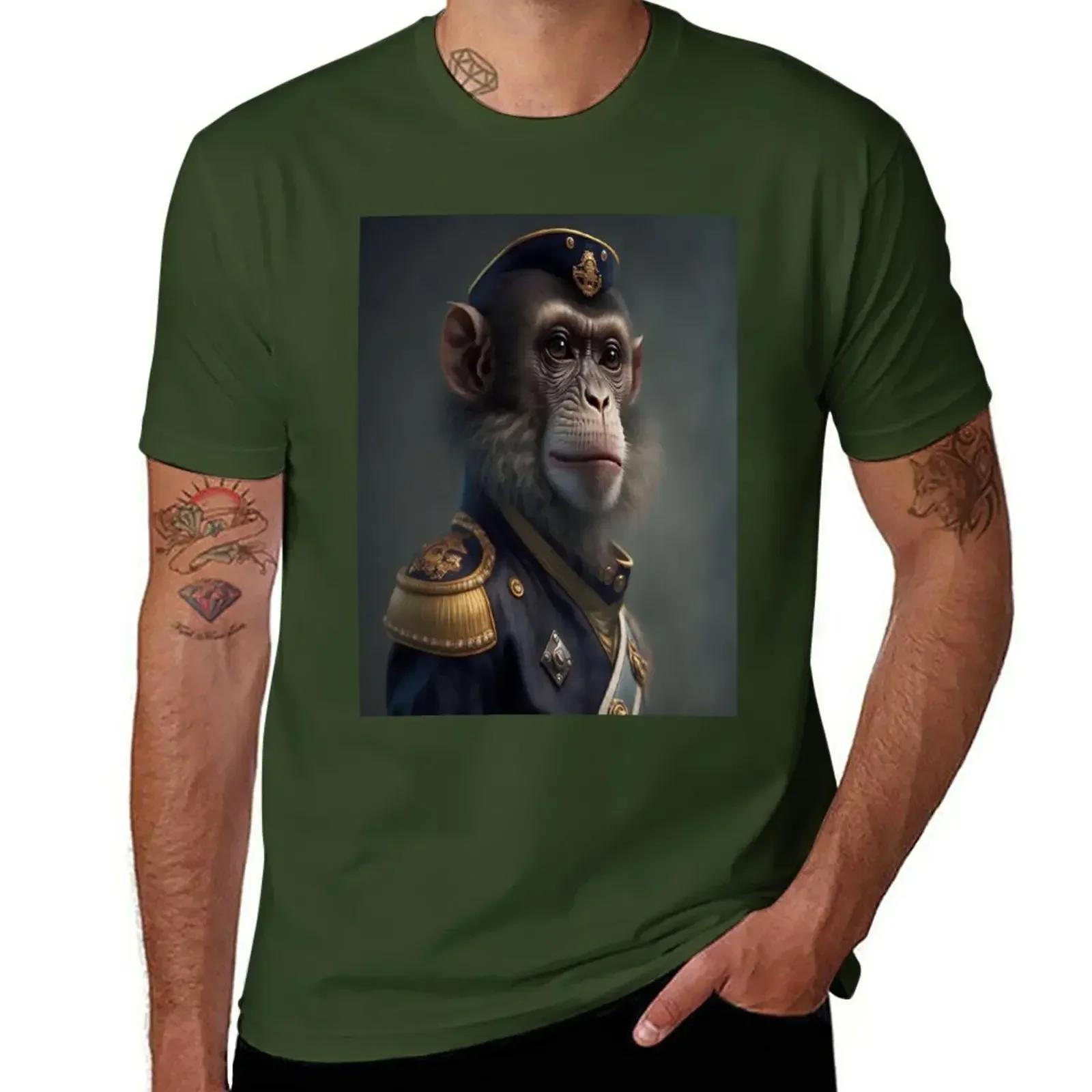 Portrait of Imperial Marine Officer Monkey T-Shirt quick drying customizeds men t shirt XXL