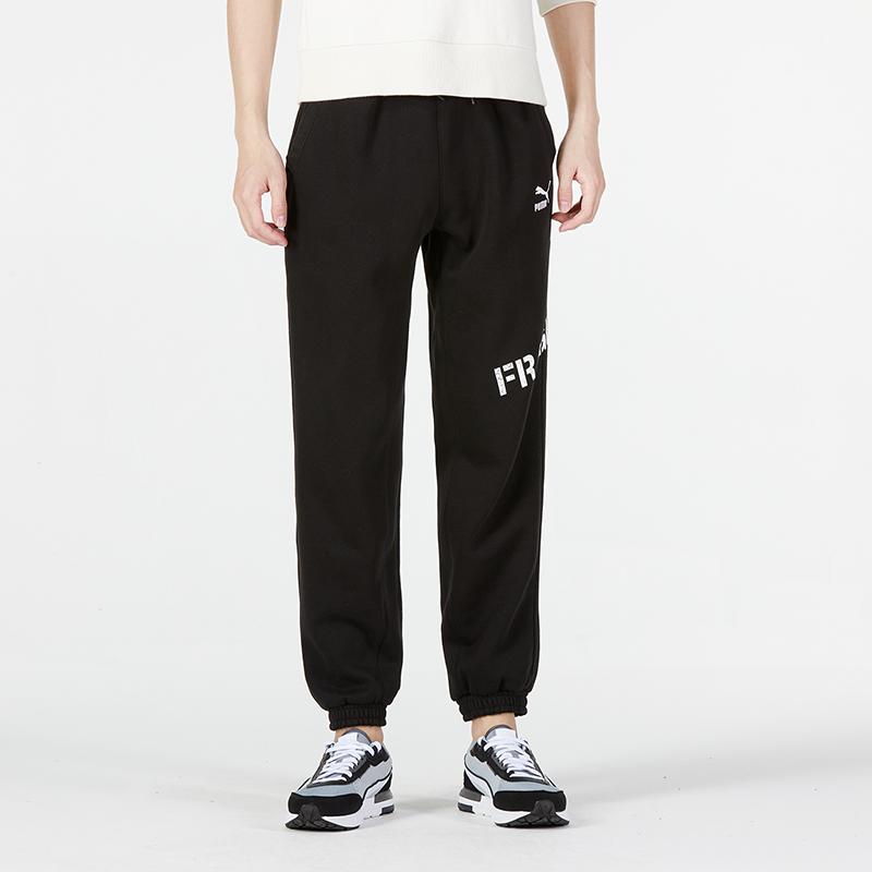 PUMA Classics Heavy Duty Logo Joggers Men Bottoms Black 620301-01