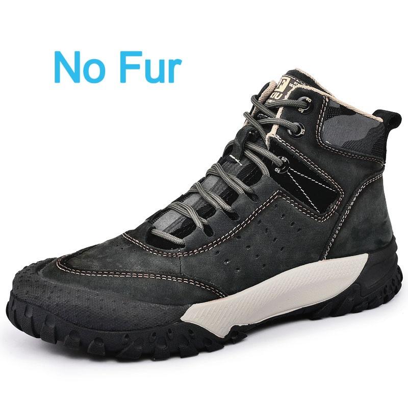Fashion Luxury Brand Men Handmade Designer Winter Flat Outdoor Shoe Genuine Leather Men Antiskid Snow Ankle Boots New Work Walking Shoes