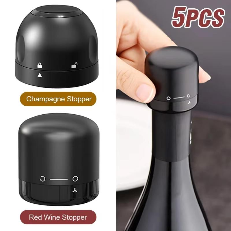 Vacuum Sealed Wine Bottle Stopper Leak Proof Fresh Keeping Cork Plug For Champagne Bar Wine Storage Accessory