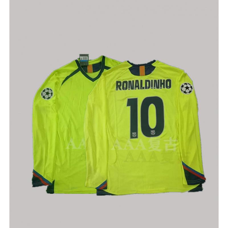 Vintage Futbol Forması Uzun Kollu Klasik Milli Takım Gömleği Beckham Zidane C Ronaldo Retro Futbol Üstü