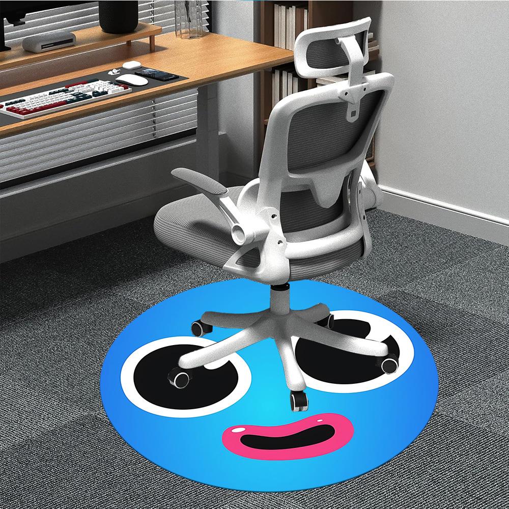 

1pc Blue Face Chair Carpet for Office, Non-slip, Soft and Durable Office Rug, Perfect for Office yy260131078 80cm by 80cm