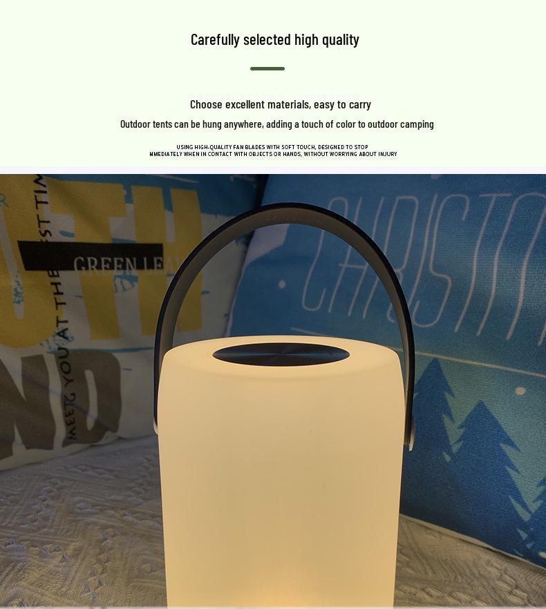 Portable Waterproof LED Table Lamp with Type-C Fast Charging for Outdoor & Bedroom Use