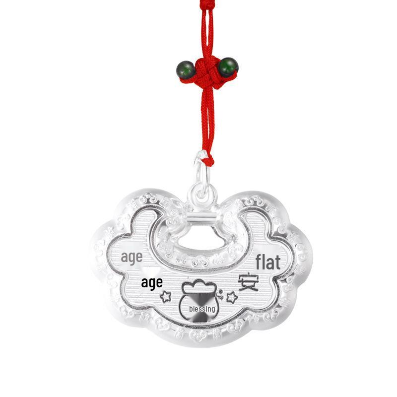 999 Sterling Silver Peace & Longevity Lock for Babies and Women 9.8g Sterling Silver