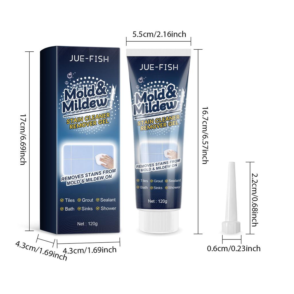 Jue-Fish Household Bathroom Caulk Wall Mold Mildew Remover Lasting Cleaner Tile Gap Spot Supplies Mildew Remover Tile Crevices Ceiling Cleaning Gel