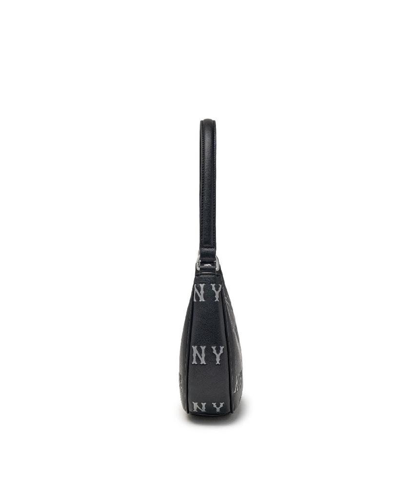 Mlb Classic Monogram Embossed Hobo Bag Ny (Black)