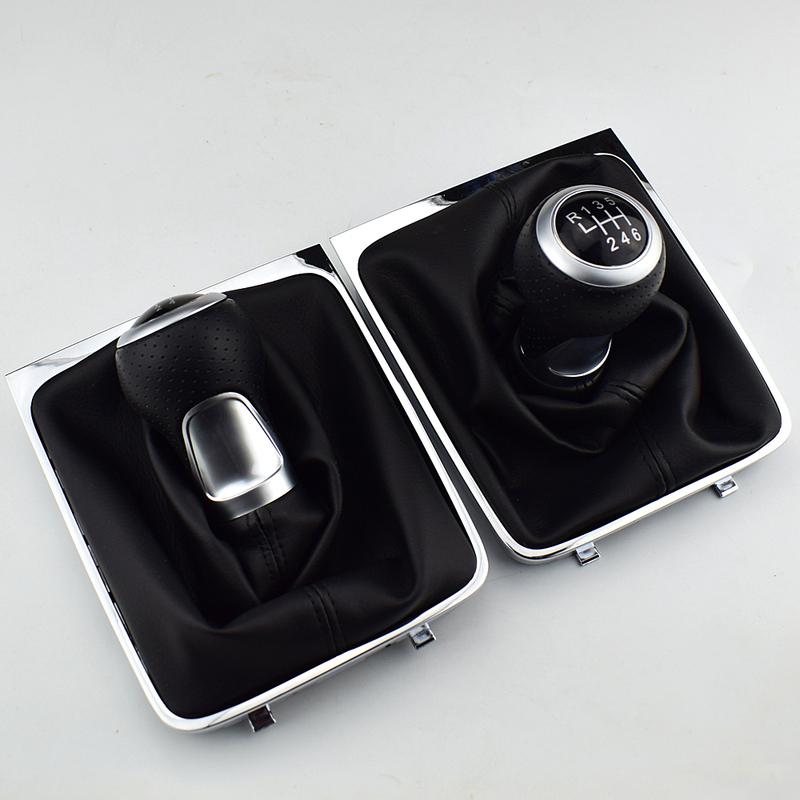 5 6 Speed Gear Head Black Shift Knob Gear Knob Boot Gaiter Frame For Volkswagen VW Passat B6