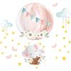 1 Pcs Cute Cartoon Animal Elephant Hot Air Balloon Wall Stickers For Children's Room Nursery Bedroom School Home Decoration