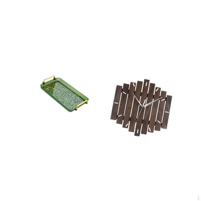 Elegant Wooden Dessert Tray And Coffee Table Clock Set for Home Dining Room Decor Housewarming