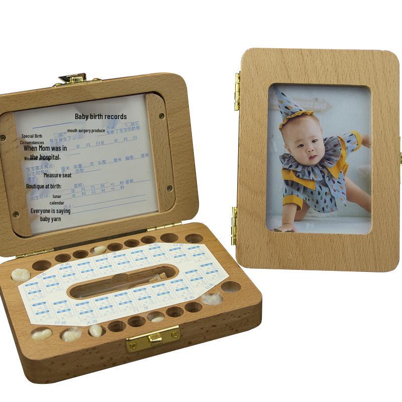**Yaya Baby Tooth and Hair Keepsake Box with Wooden Photo Frame**