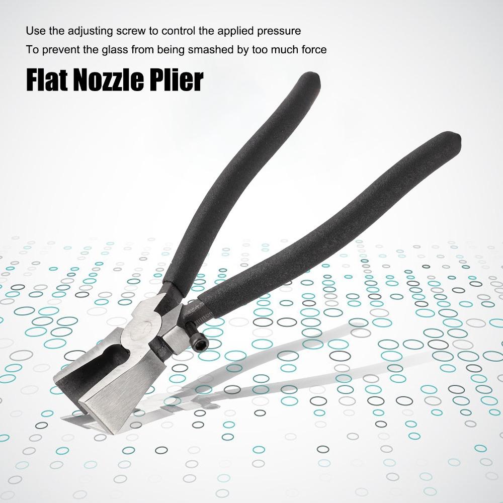 Black Running Pliers Rubber Tips Flat Nose Pliers  Stained Glass and Mosaics Work