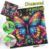 DIY Diamond Painting Canvas Kit for Adults Butterfly Rainbow Rhinestone Craft for Stress Relief Living Room Wall Decoration Gift