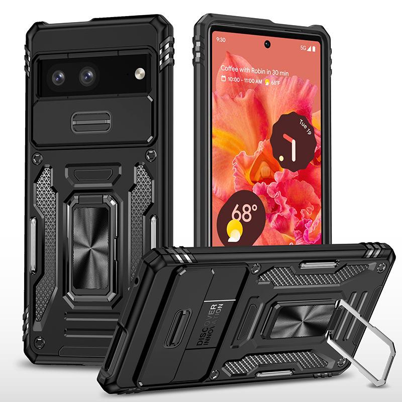 Suitable for Google 10Pro Customers Will Push The Window Ring Anti-drop Mobile Phone Case Pixel 9 Magnetic Bracket Protective Case Google Pixel 8 чёрный