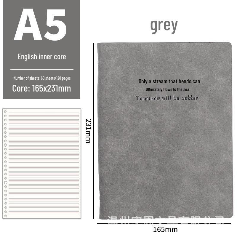 A5 Loose-Leaf English Notebook: Four-Line & Three-Grid Format for Elementary & Junior High Students, B5 English Vocabulary Notebook.