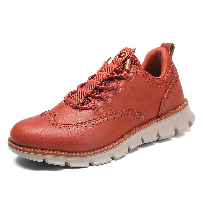 

Big Size 48 49 50 Brogues with Wingtip British Style Mens Oxford Shoes Premium Leather Casual Dress Shoes Brogue 39 красный