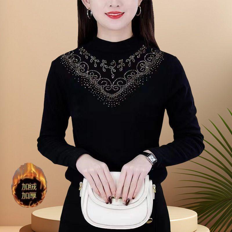 

Осінньо-зимова німецька вельветова водолазка для жінок, нова 2025 року, внутрішній темперамент, тонкий топ 4XL