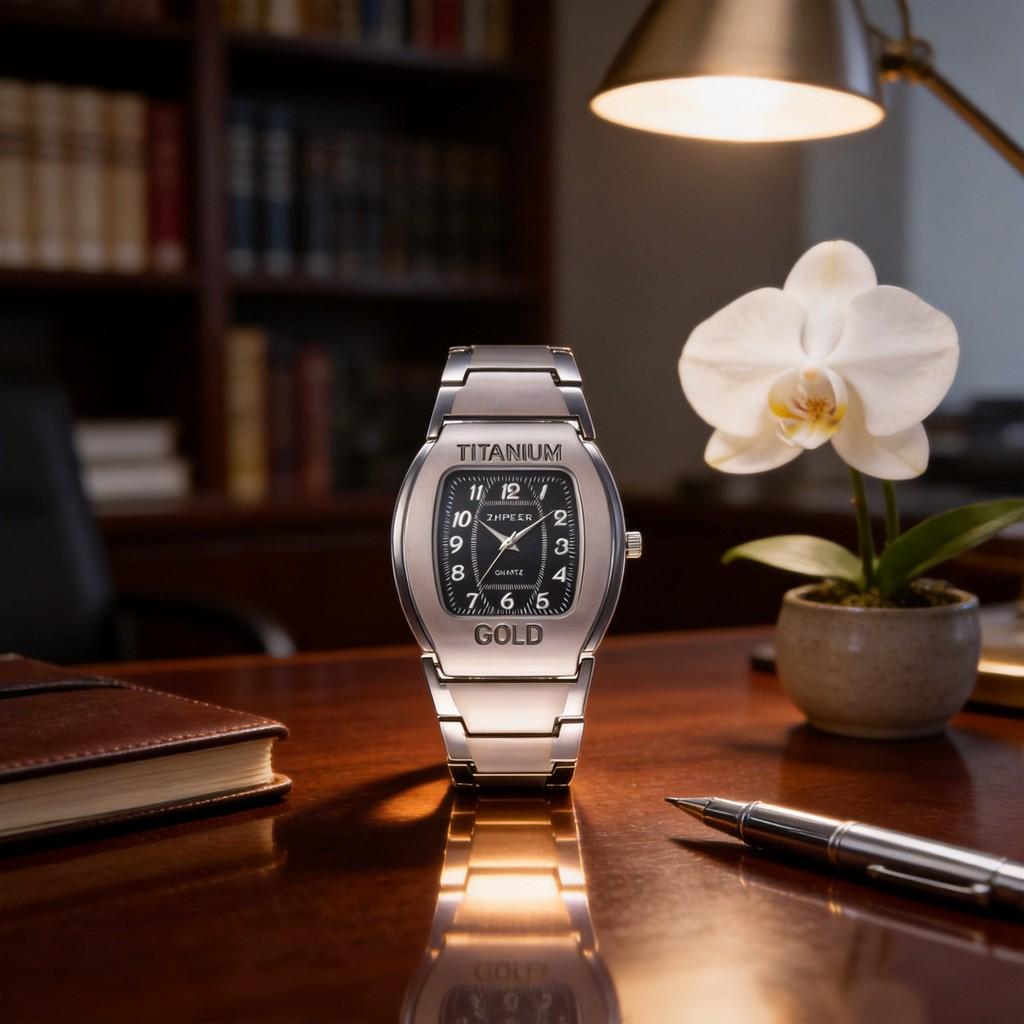 Fashion Mens Barrel Shape Quartz Watch With Alloy Band For Casual Business Wear