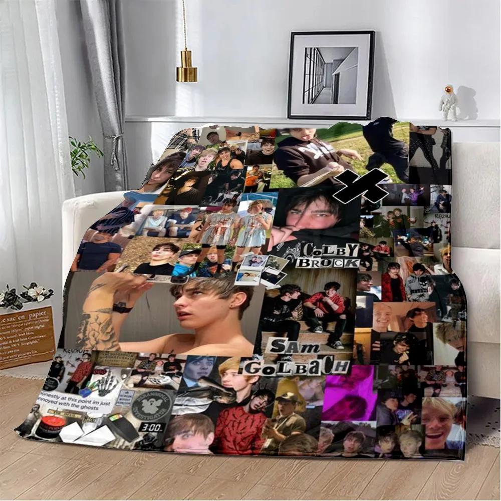 Sam and Colby XPLR Printed Blanket Picnic Blankets Warm Blanket Soft and Comfortable Blanket Home Travel Birthday Gift