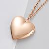 3pcs/lot Mirror Polish Stainless Steel Necklace Heart Photo Frame Memory Locket Pendant Necklaces 45/50/60cm