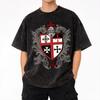 Harajuku Washed Shirts Templar Cross Knights Accessories Fashion T Shirt High Street Streetwear Cotton Printed Tees