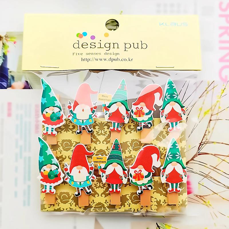 Cartoon Photo Display Decorated Odorless Christmas DIY Festive Atmosphere Gift Embellishment Wooden Clip Creative