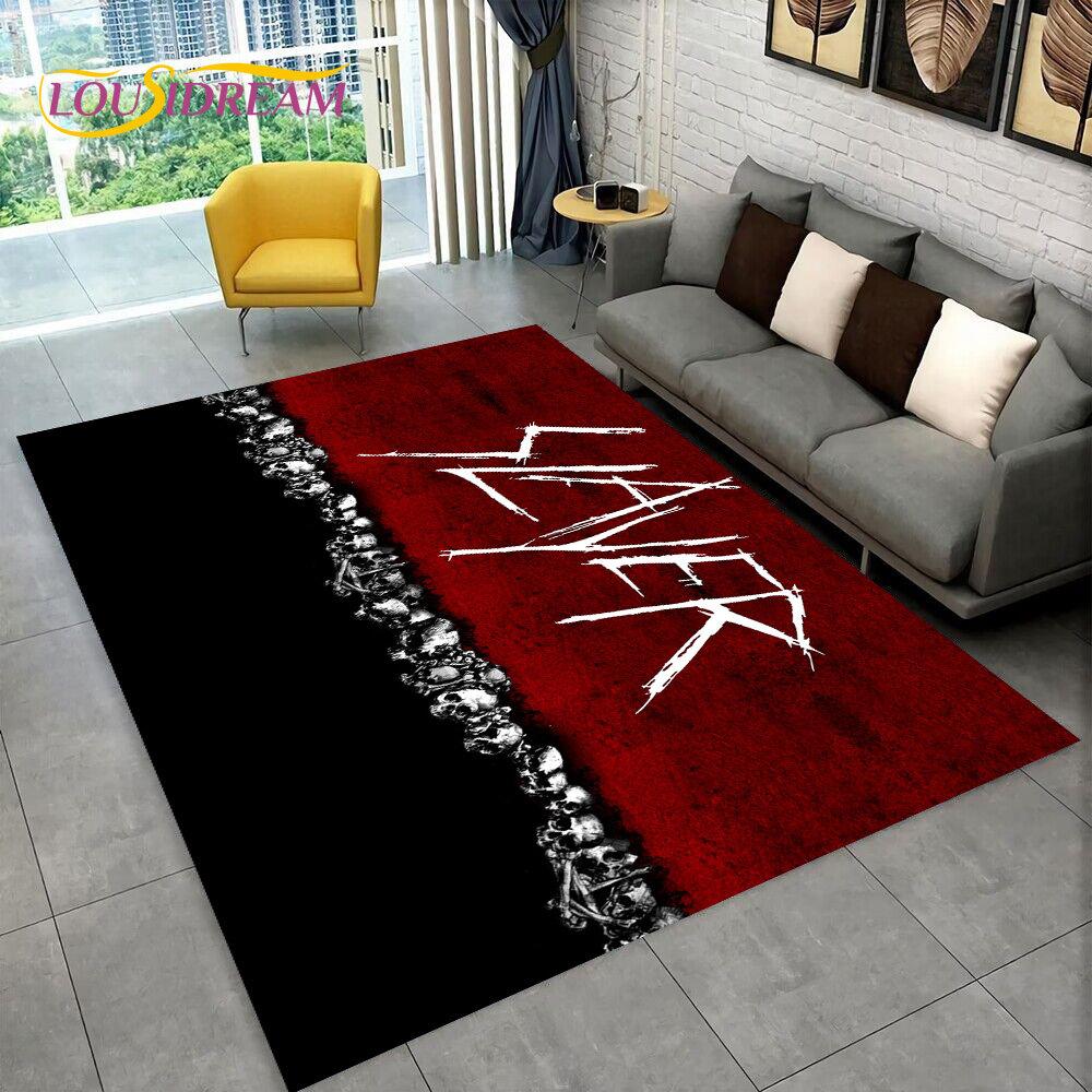 

Slayer Heavy Metal Band Музыкальный коврик, коврик для дома, гостиной, спальни, дивана, коврик для двери, детский игровой нескользящий напольный коврик 120x160cm(47x62in)