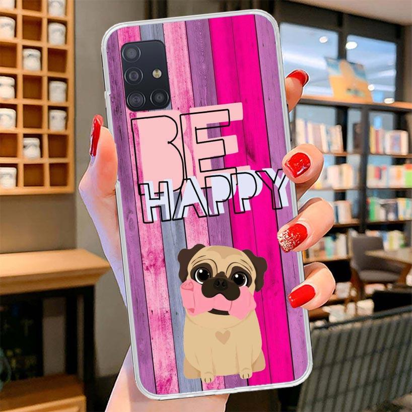 Love Pugs Cute Dog Cover Phone Case For Samsung Galaxy A12 A22 A32 A52 A72 A02S Phone Case Note 20 Ultra 10 S10 Plus A51 A71 A50