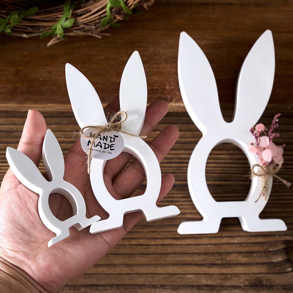 3D Rabbit Silicone Candle Mold DIY Easter Bunny Tealight Candlestick Casting Molds Soap Plaster Resin Craft Making Home Decor