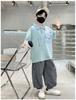 Boys' Summer Short Sleeve Set 2026 New Summer Clothing Medium and Large Children's Summer Polo Shirt Two Piece Set