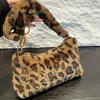 Women'S Leopard Print Fluffy Shoulder Bag Perfect for Casual or Formal Occasions, Casual Shoulder Bag | Leopard Print Design