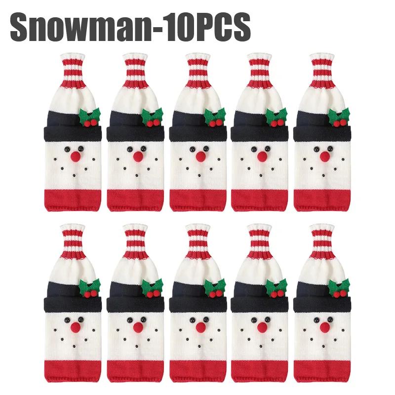 Holiday Knitted Wine Bottle Covers Christmas Sleeves Decorations for Wine Champagne Festive Gift Wrap Bottle Covers