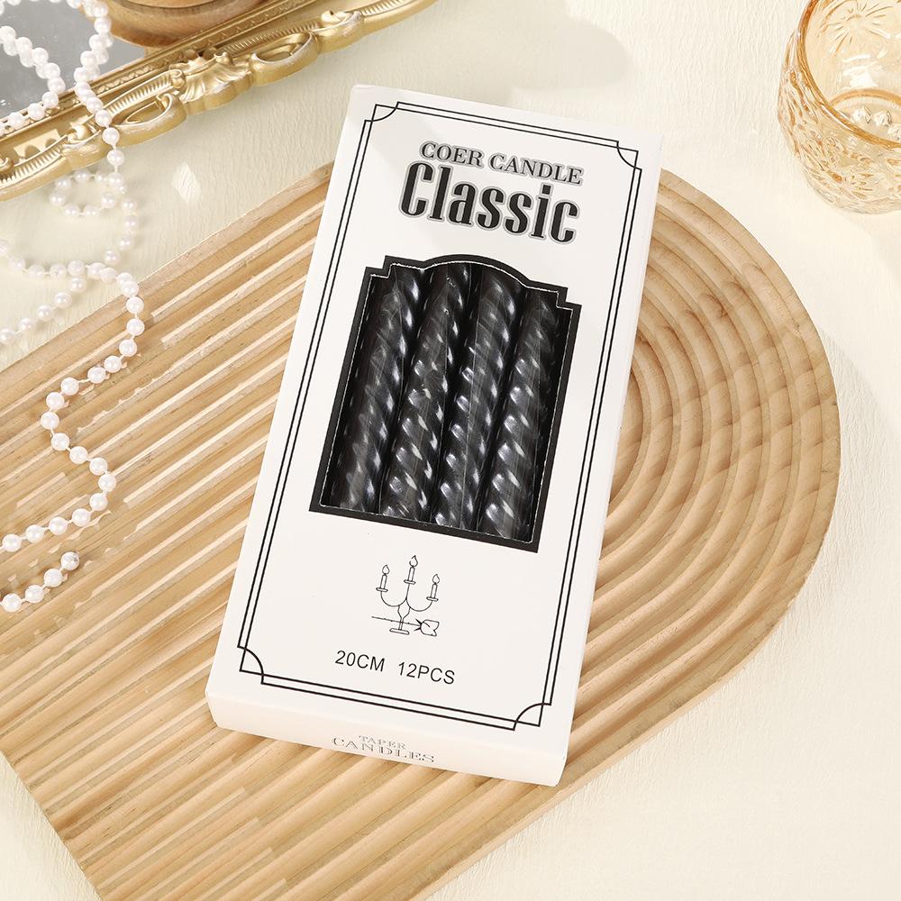 European Electroplated Threaded Long Pole Candle for Home Romantic Wedding Candlelight Dinner Festive Atmosphere Pole Wax