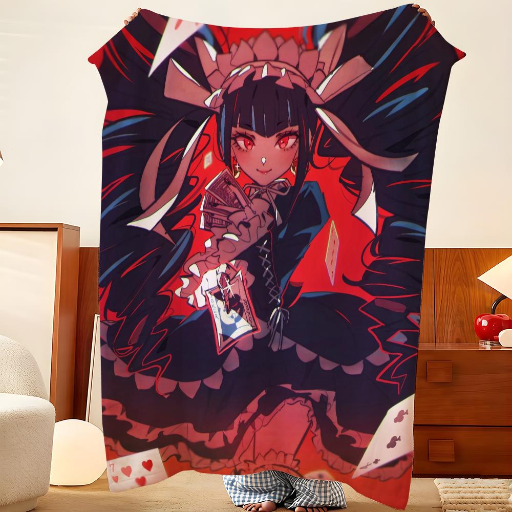 Anime C-Celestia L-Ludenberg Throw Flannel Throw Blanket, Lightweight Cozy, Durable Washable Cute Cool