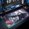 Anime Girl Mecha Mouse Pad RGB Gaming Mousepad Big LED Pad PC Desk Mat Luminous Mouse Pad Large Keyboard Mats Table Rug With