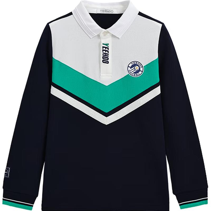 YEEHOO Boys  Long-Sleeve Cotton Polo Shirt 160