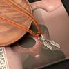 Ethnic Style Feather Woven Fringed Necklace Retro Metal Pendant Bohemian Sen Simple Item Decoration