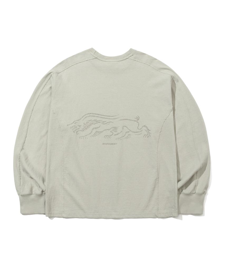 Bieseulaebis Laser Logo Washed Long Sleeve T-Shirt Ivory