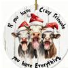 Cow Christmas Tree Ornament 2D Acrylic Winter Holiday Farmhouse Decorations Barn Ornaments For Christmas Tree Decorations For