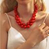 Acrylic Women's Necklace Vintage Jewelry for Women Trendy Resin Beaded Necklace  Dress Accessories