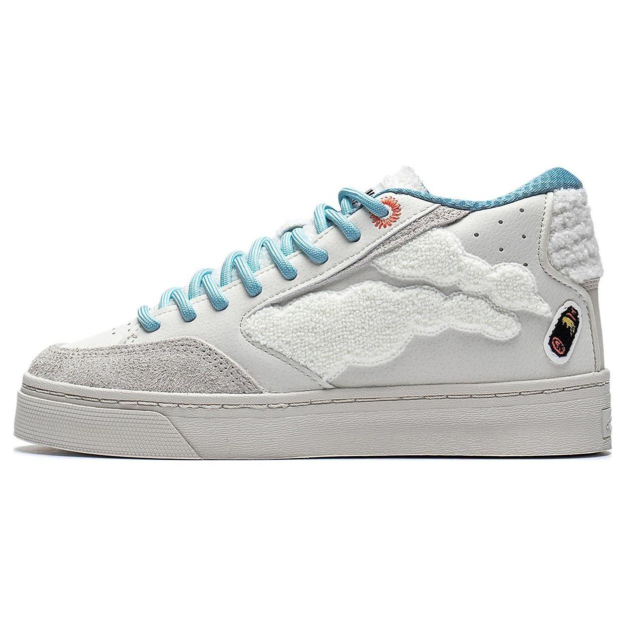 

Pablo Ientile x Li Ning Wave 180 Abrasion Resistant Lightweight Cushioning Mid top Skateboard Shoes Women s Pearl White AECS054-3 37