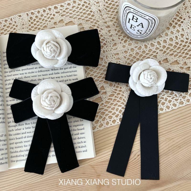 Korean Style Elegant Camellia Bow Brooch - Versatile Shirt Accessory